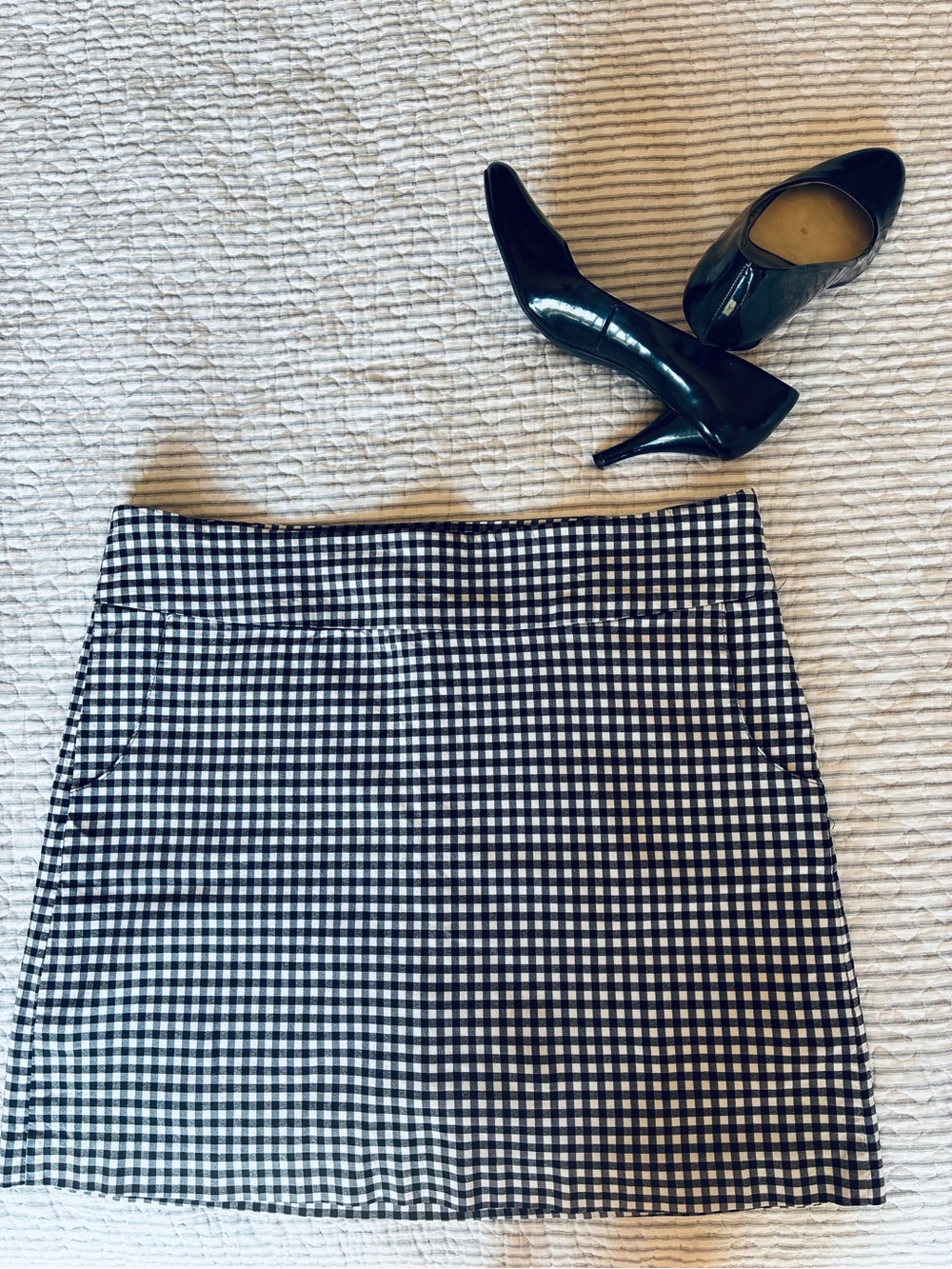 Zac & Rachel Sz. 12, Women’s Black/White Classic Gingham Midi Skort